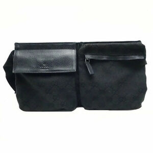 Gucci Waist bag White gold Canvas Leather Black